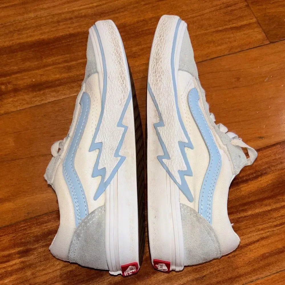 Vans Stylish Kids Sneakers in Light Blue and White size 2.5